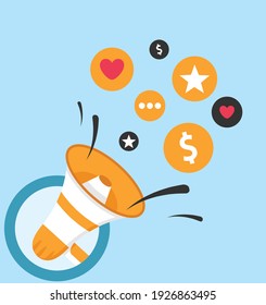 Concepto Megaphone de la plataforma de marketing digital