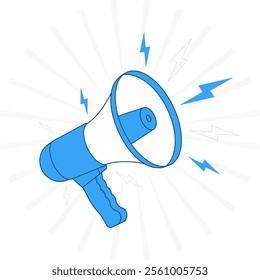 Megaphone concept illustration in flat style