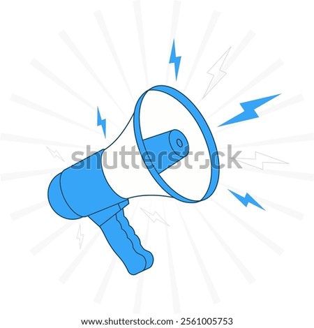 Megaphone concept illustration in flat style