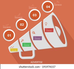Megaphone concept info graphics,vector