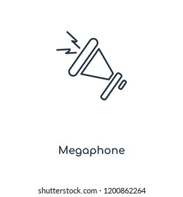 Megaphone concept line icon. Linear Megaphone concept outline symbol design. This simple element illustration can be used for web and mobile UI/UX.