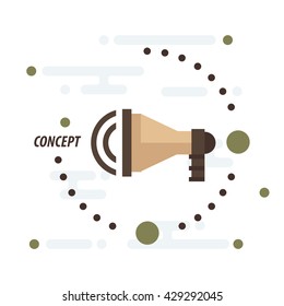 Megaphone concept vector brown