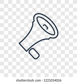 Megaphone concept vector linear icon isolated on transparent background, Megaphone concept transparency concept in outline style