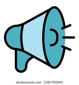 Megaphone conference icon outline vector. Office video. Online group color flat