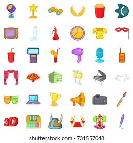 Megaphone cons set. Cartoon style of 36 megaphone vector icons for web isolated on white background