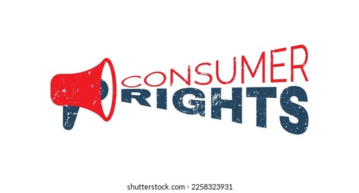 Megaphone Consumer Rights Stamp vector graphic design