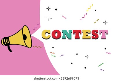 Megaphone with Contest Speech Bubble