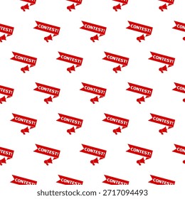 Megaphone with contest speech bubble seamless pattern isolated on white background