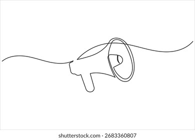 Megáfono continuo de una línea de arte de dibujo de comunicación Ilustración vectorial de altavoces