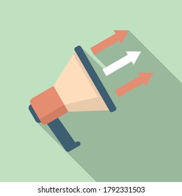 Megaphone conversion rate icon. Flat illustration of megaphone conversion rate vector icon for web design