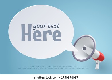 Megaphone and copy space for protest or announce, vector art and illustration.