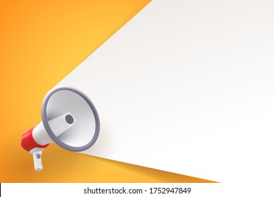 Megáfono y copia espacio para la protesta o anuncio, arte vectorial e ilustración.