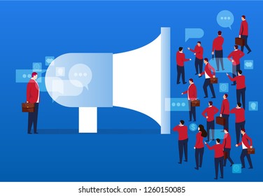 Megaphone and crowd