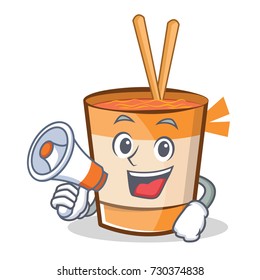 With megaphone cup noodles character cartoon