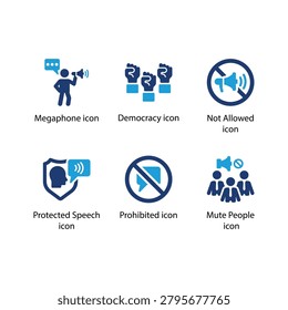 Megaphone, Democracy, Not Allowed, Protected Speech, Prohibited, Mute People, icon