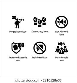 Megaphone, Democracy, Not Allowed, Protected Speech, Prohibited, Mute People, icon