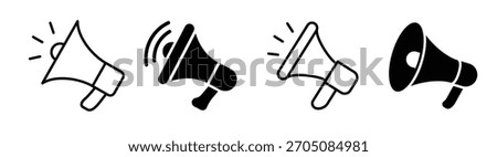 Megaphone design clipart, design element related to promotion, broadcast or advertising