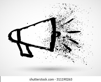Megaphone design grunge vector