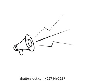 Megaphone Design, Logo, Vektorgrafik mit lautem Klang.