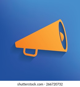 Megaphone design on blue background,clean vector