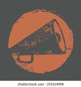 Megaphone design on grunge background, grunge vector