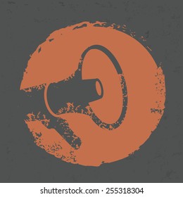 Megaphone design on grunge background, grunge vector