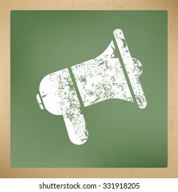 
Megaphone design on old paper background, vector