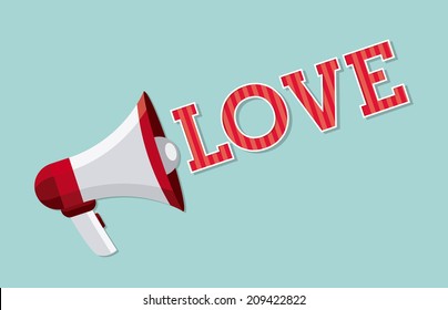 megaphone design over blue background vector illustration