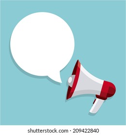 megaphone design over blue background vector illustration