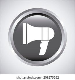 megaphone design over  gray background vector illustration