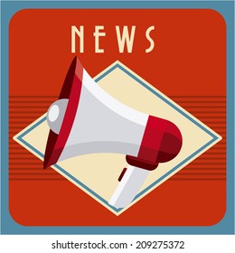 megaphone design over red background vector illustration