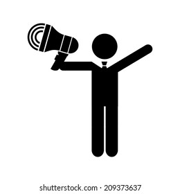 megaphone design over white background vector illustration