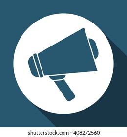megaphone design over white background, vector illustration