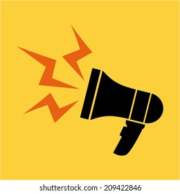 megaphone design over yellow  background vector illustration