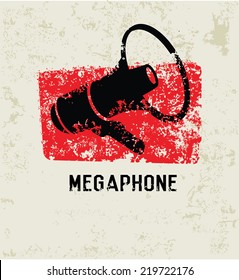 Megaphone design,grunge vector