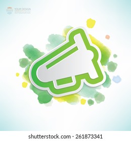 Megaphone design,water colour design,clean vector