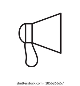 Megaphon-Gerätesymbol auf weißem Hintergrund, Linienstil, Vektorgrafik