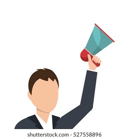megaphone device isolated icon
