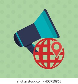 megaphone and Digital marketing design, vector illustration