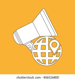 megaphone and Digital marketing design, vector illustration
