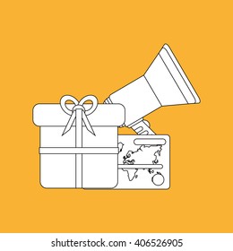 megaphone and Digital marketing design, vector illustration
