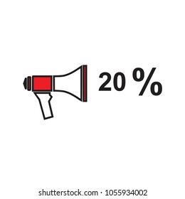 Megaphone discount vector 20%