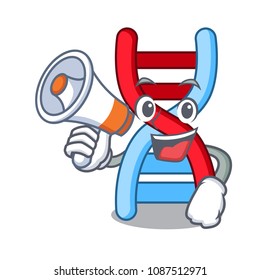 With megaphone dna molecule character cartoon
