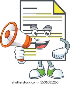 With megaphone the document for a contract business.