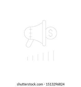megaphone, dollar, analytic line icon. Elements of black friday and sales icon. Premium quality graphic design icon. Can be used for web, logo, mobile app, UI, UX