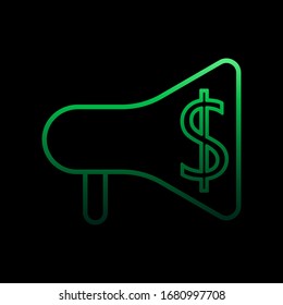 Megaphone dollar nolan icon. Simple thin line, outline vector of bank icons for ui and ux, website or mobile application