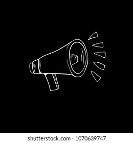 megaphone doodle icon vector drawing flat black