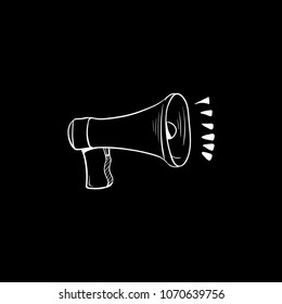 megaphone doodle icon vector drawing flat black