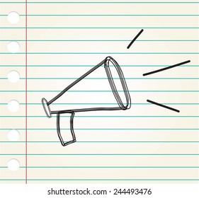 megaphone doodle on paper