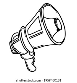 Megaphone Doodle vector icon. Drawing sketch illustration hand drawn cartoon line.